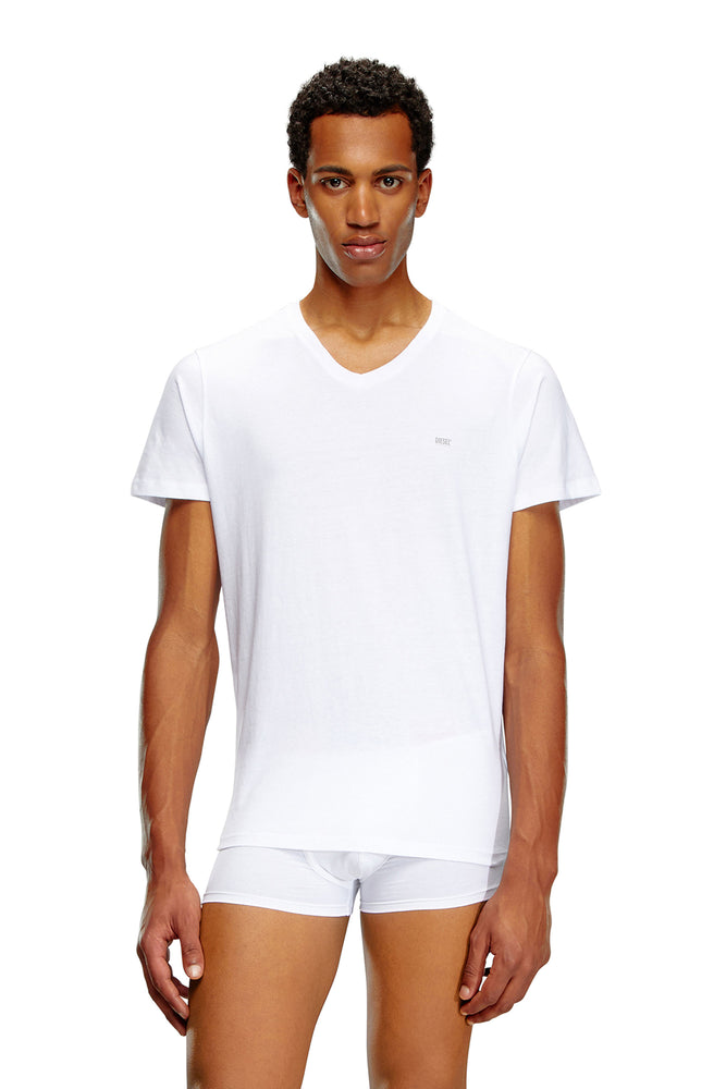 Three-pack of V-neck T-shirts-- Mesh Blend Leather Blend Suede Blend