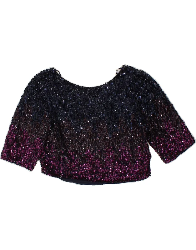COAST Womens Crop Blouse Top UK 8 Small  Multicoloured Colourblock Classic Minimalist Blouse