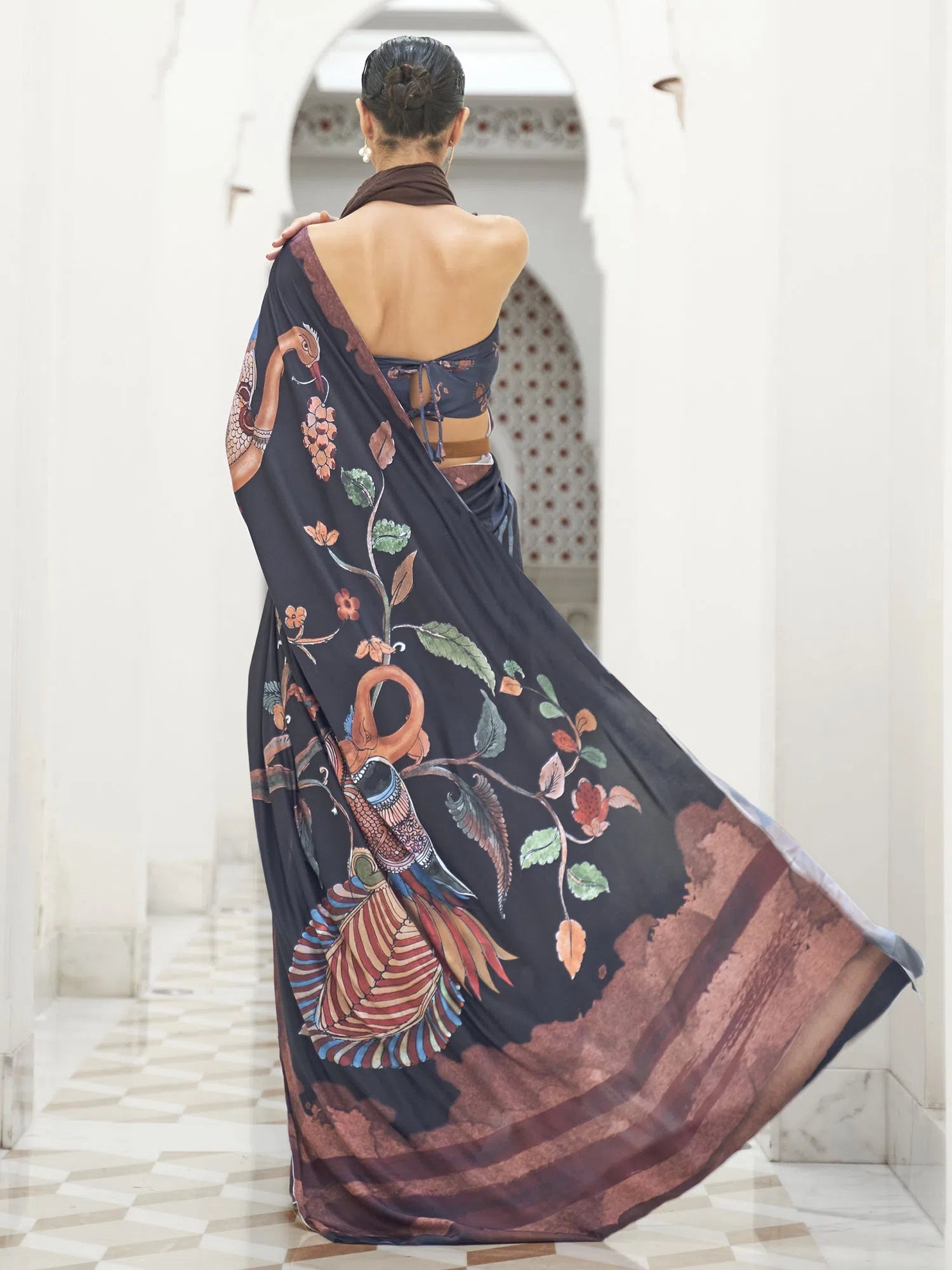Saree Mall Women's Crepe Black Digital Print Celebrity Saree With Blouse Piece-KLMKR232008 Wrap Front Blouse Saree Mall Women's Crepe Black Digital Print Celebrity Saree With Blouse Piece-KLMKR232008 Wrap Front Blouse