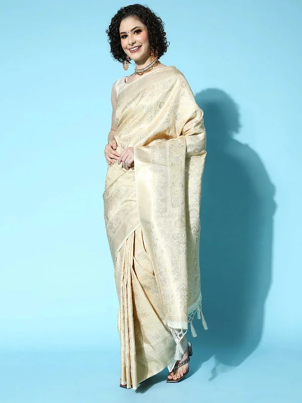 Saree Mall Women's Blend Cream Woven Design Celebrity Saree With Blouse Piece-KMBH123005 Chic Sleeveless Blouse Saree Mall Women's Blend Cream Woven Design Celebrity Saree With Blouse Piece-KMBH123005 Chic Sleeveless Blouse