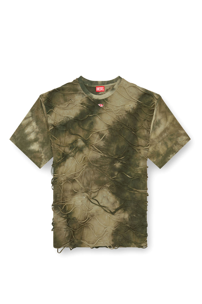 T-shirt with floating strands-- Chenille Brocade Lace
