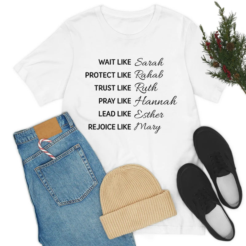 Women of the Bible T-Shirt-- Thin T-Shirt Open Front Quick Dry