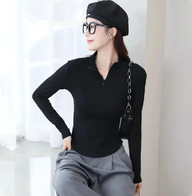 Women Yoga Modal Long Sleeve T-Shirt L 498497-- Front Pockets Side Pockets Patch Pockets