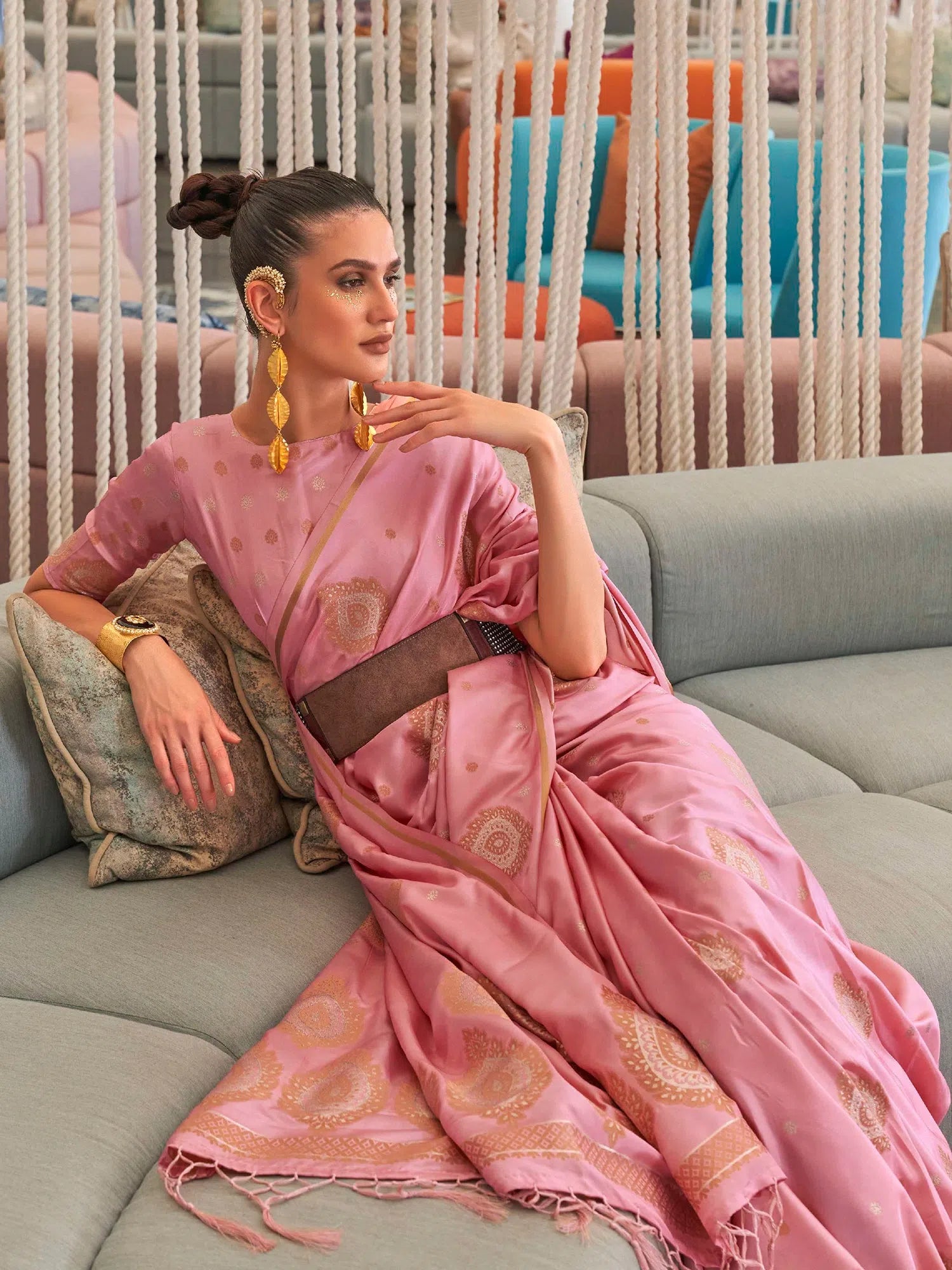 Saree Mall Women's Pure Pink Woven Design Designer Saree With Blouse Piece-KODIAQ302001 Delicate Pleat Blouse Saree Mall Women's Pure Pink Woven Design Designer Saree With Blouse Piece-KODIAQ302001 Delicate Pleat Blouse