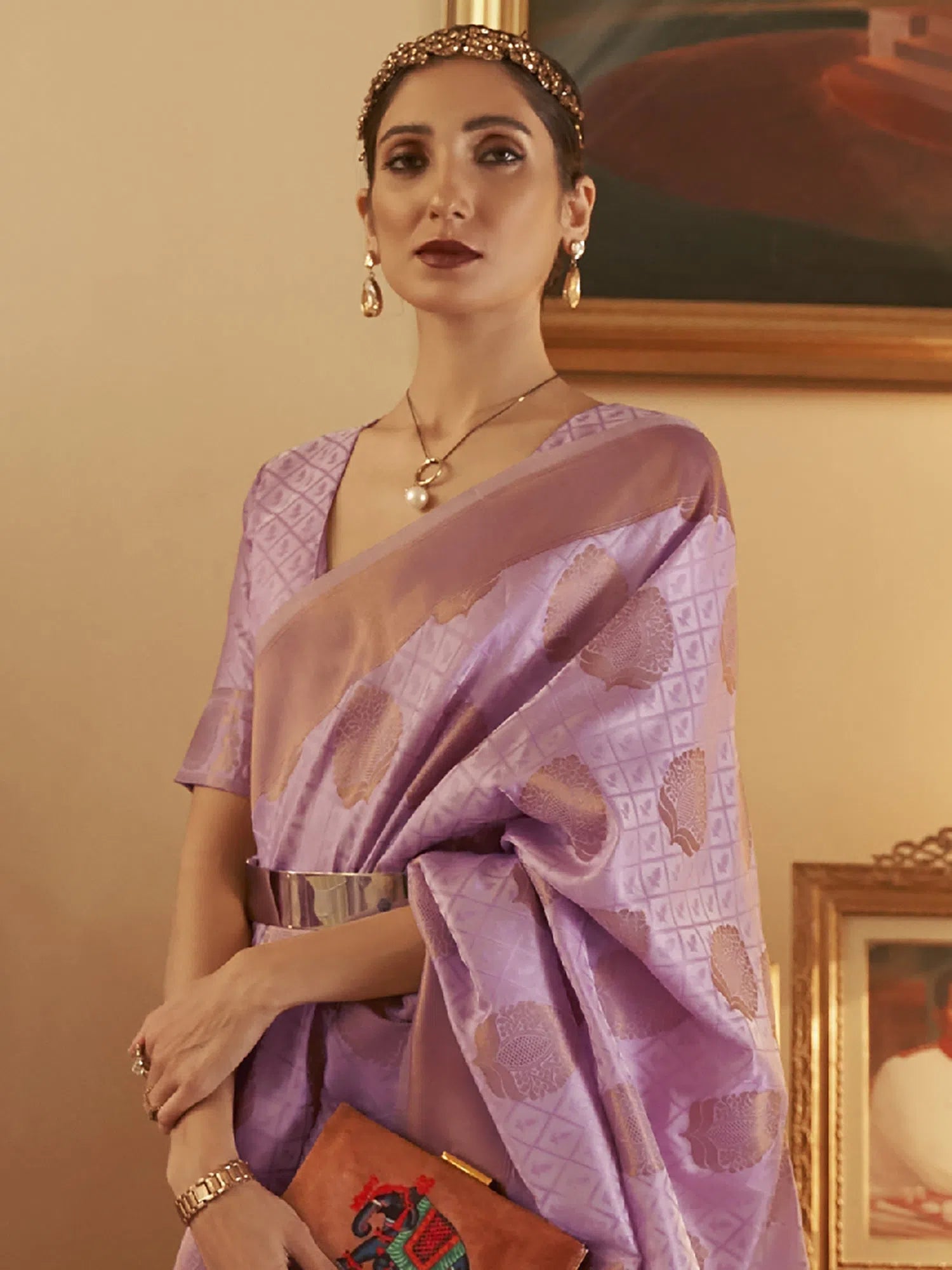 Saree Mall Women's Blend Purple Woven Design Celebrity Saree With Blouse Piece-KSWHT220002 Pleated Collar Blouse Saree Mall Women's Blend Purple Woven Design Celebrity Saree With Blouse Piece-KSWHT220002 Pleated Collar Blouse