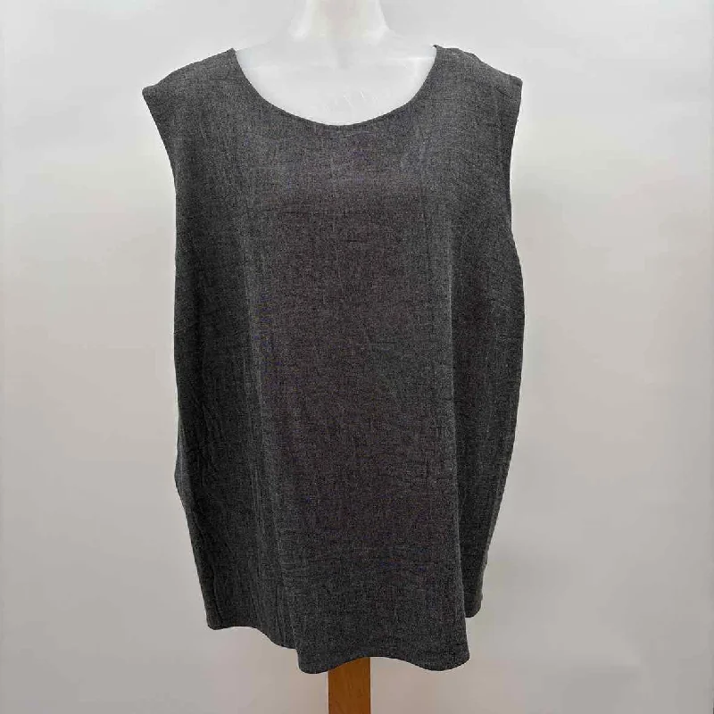 Caroline Rose Women's Size 2X Gray Heathered Sleeveless Shirt-- Chenille Fabric Brocade Fabric Lace Fabric Caroline Rose Women's Size 2X Gray Heathered Sleeveless Shirt-- Chenille Fabric Brocade Fabric Lace Fabric