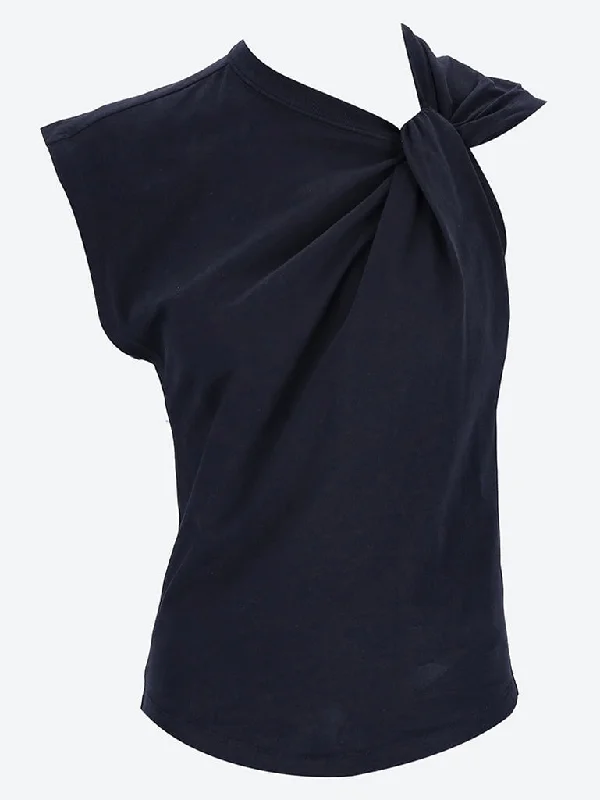 Nayda knot t-shirt-- Real Fur Shearling Chenille