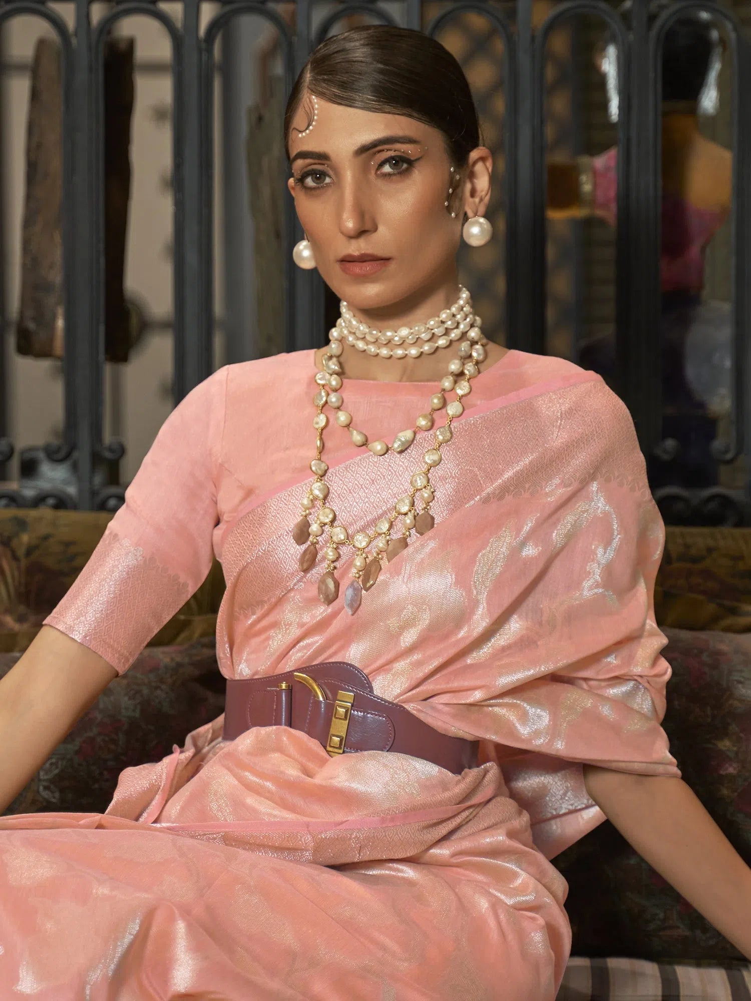 Saree Mall Women's Blend Peach Woven Design Designer Saree With Blouse Piece-KISHIR286001 Feminine Satin Blouse Saree Mall Women's Blend Peach Woven Design Designer Saree With Blouse Piece-KISHIR286001 Feminine Satin Blouse
