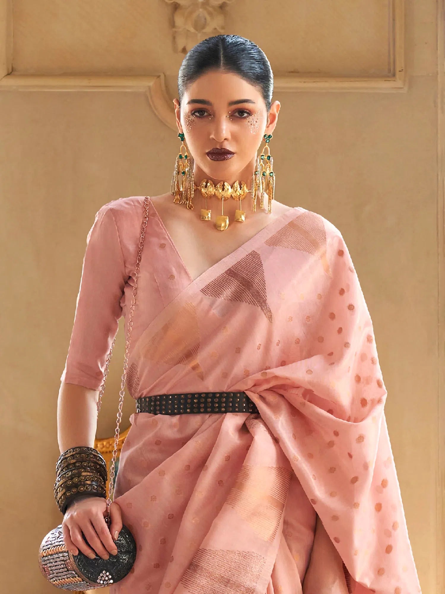 Saree Mall Women's Tissue Pink Woven Design Designer Saree With Blouse Piece-KYARI8002 Sheer Sleeve Blouse Saree Mall Women's Tissue Pink Woven Design Designer Saree With Blouse Piece-KYARI8002 Sheer Sleeve Blouse
