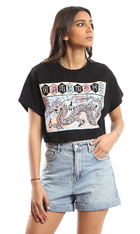 97444 Front & Back Printed Short Sleeves Black T-Shirt-- Houndstooth Herringbone Solid 97444 Front & Back Printed Short Sleeves Black T-Shirt-- Houndstooth Herringbone Solid