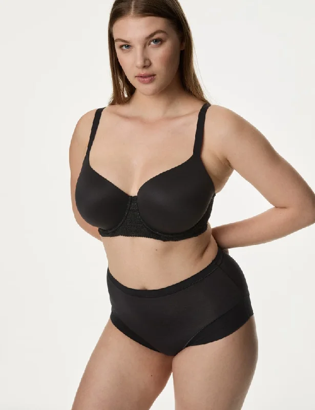 Body Soft Wired Full Cup T-Shirt Bra F-H-- Embroidered Appliqued Beaded