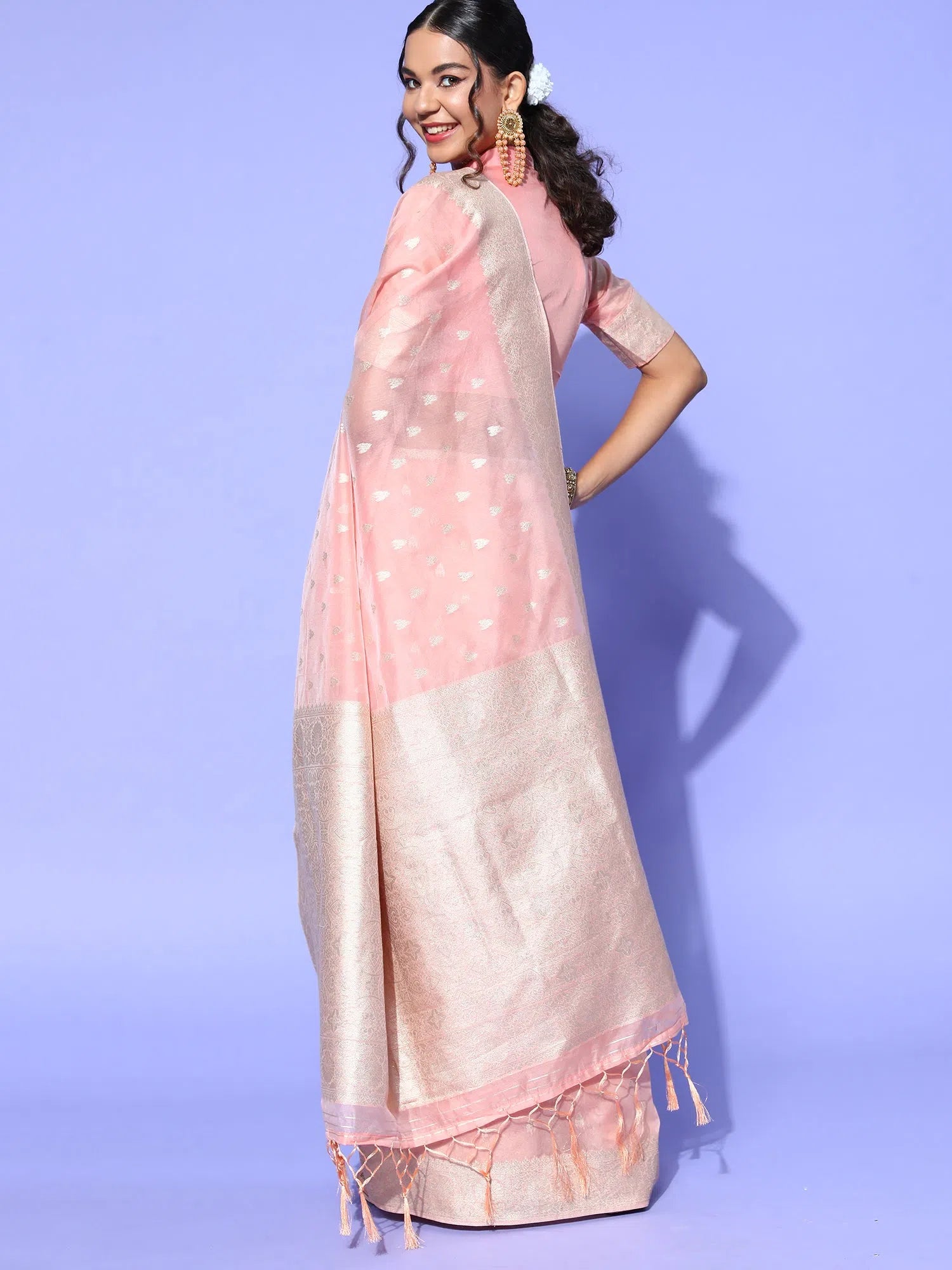 Saree Mall Women's Modal Peach Woven Design Celebrity Saree With Blouse Piece-KORH241003 Oversized Silk Blouse Saree Mall Women's Modal Peach Woven Design Celebrity Saree With Blouse Piece-KORH241003 Oversized Silk Blouse