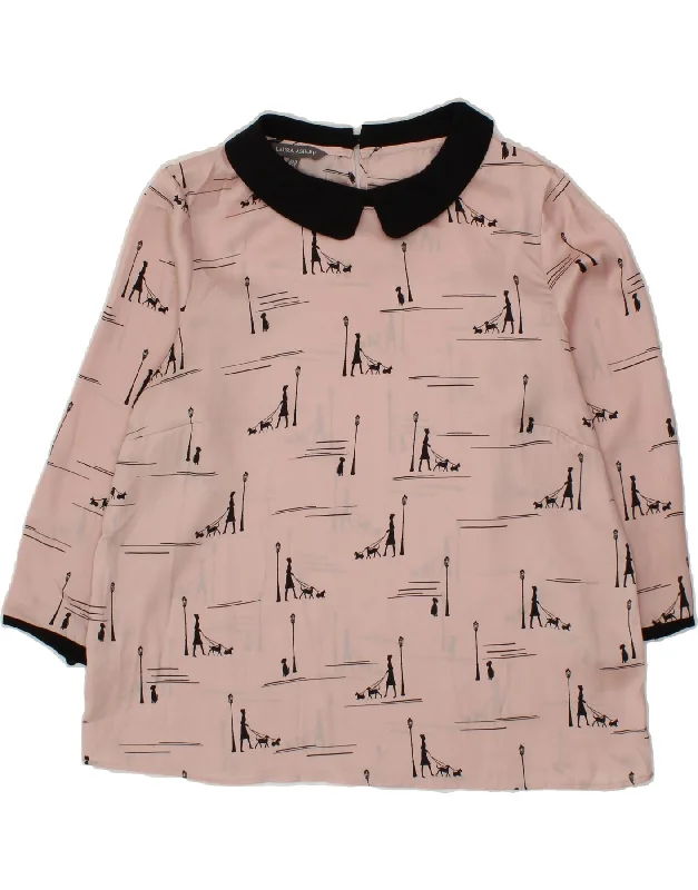 LAURA ASHLEY Womens Abstract Pattern Blouse Top UK 16 Large  Pink Casual Stripe Blouse