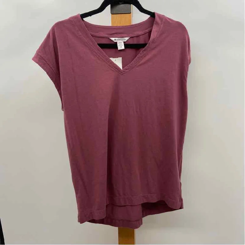 Athleta Women's Size M Mauve Solid Sleeveless Shirt-- Denim Fabric Leather Fabric Suede Fabric Athleta Women's Size M Mauve Solid Sleeveless Shirt-- Denim Fabric Leather Fabric Suede Fabric