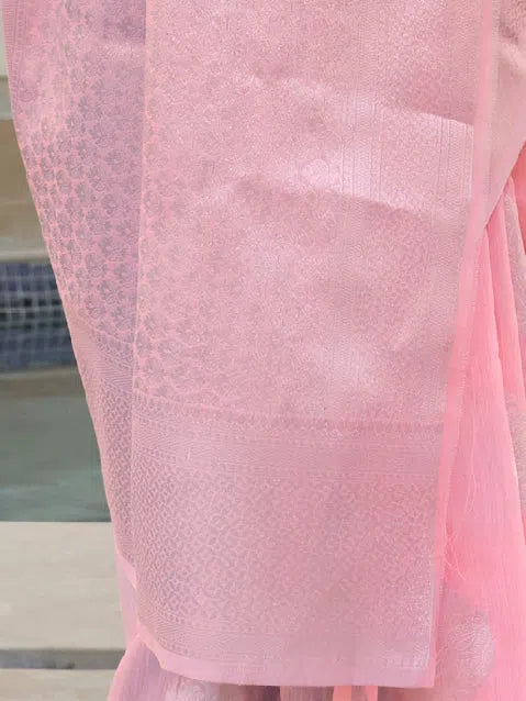 Saree Mall Women's Pure Linen Pink Woven Design Woven Saree With Blouse Piece-KVAH216002 Satin Drape Blouse Saree Mall Women's Pure Linen Pink Woven Design Woven Saree With Blouse Piece-KVAH216002 Satin Drape Blouse