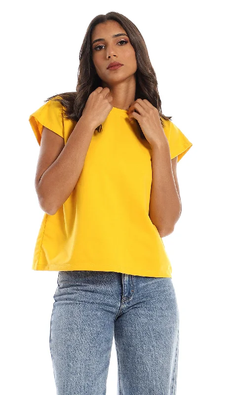 98866 Casual Round Neck Loose T-Shirt - Mangoo-- Houndstooth Herringbone Solid