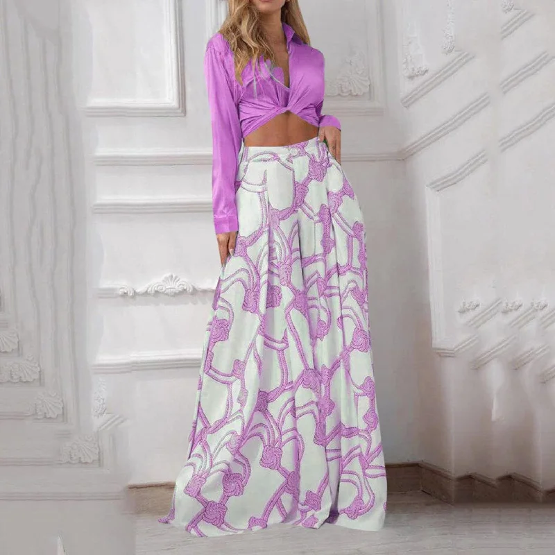 Lace Up Shirt Cocktail Party Elegant High Waist Wide Leg Pants Two Piece Set 2XL B-55271-- Faux Fur Fabric Real Fur Fabric Shearling Fabric Lace Up Shirt Cocktail Party Elegant High Waist Wide Leg Pants Two Piece Set 2XL B-55271-- Faux Fur Fabric Real Fur Fabric Shearling Fabric