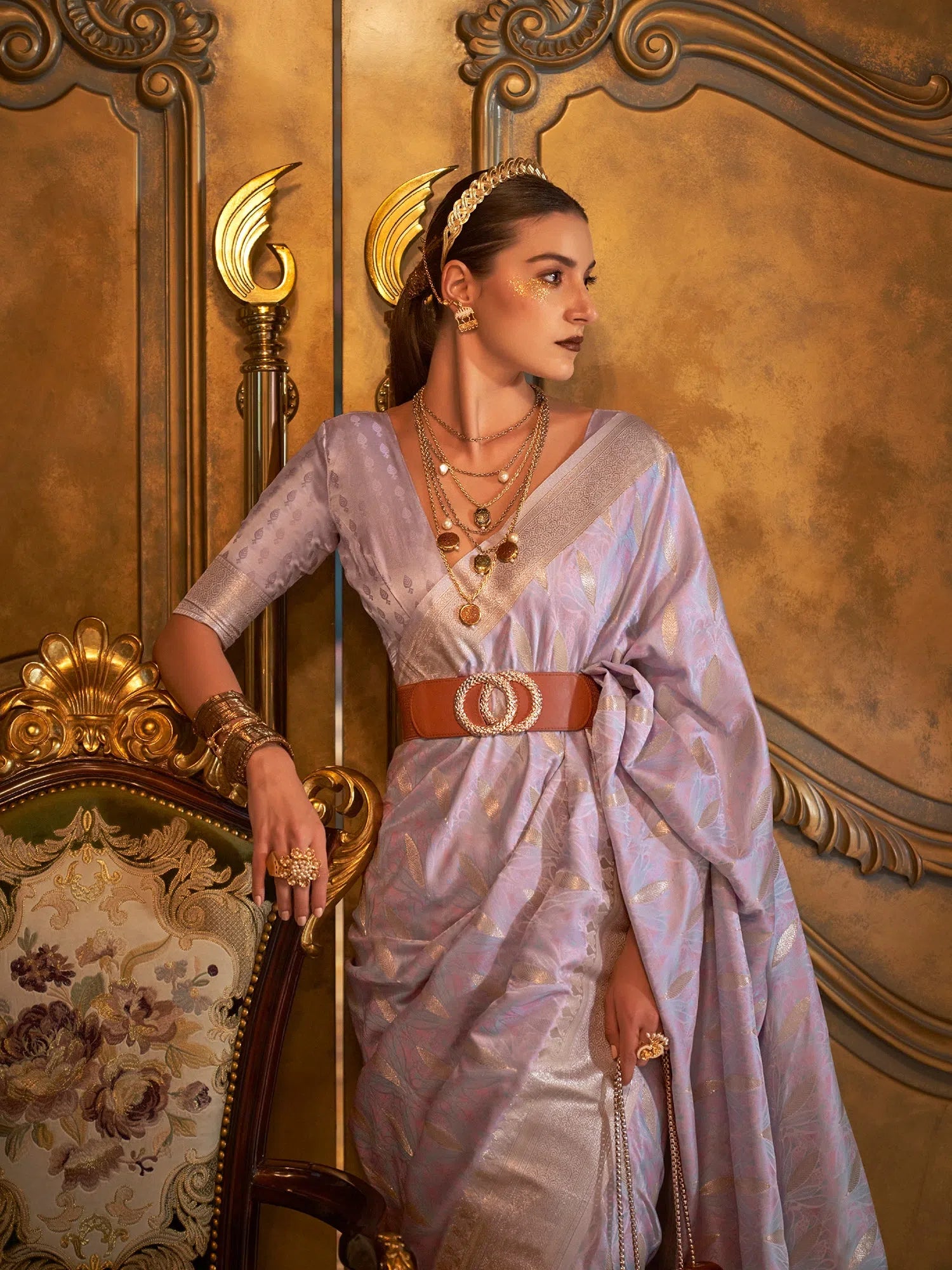 Saree Mall Women's Blend Lavendar Woven Design Designer Saree With Blouse Piece-KIROZA7005 Elegant Peplum Blouse Saree Mall Women's Blend Lavendar Woven Design Designer Saree With Blouse Piece-KIROZA7005 Elegant Peplum Blouse