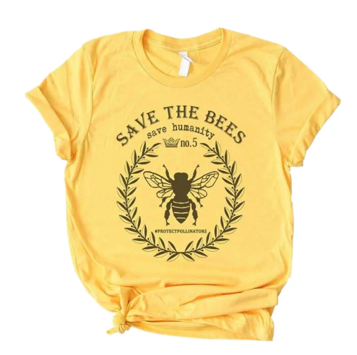 Letter printed round neck short sleeve t-shirt-- Anti-Pilling Machine Wash Handmade