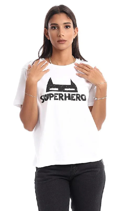 95324 Super HeroPrinted Lightweight Cotton White T-shirt-- Zippered Front Buttoned Front Snap Front 95324 Super HeroPrinted Lightweight Cotton White T-shirt-- Zippered Front Buttoned Front Snap Front