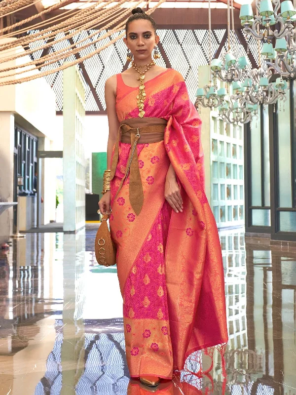 Saree Mall Women's Blend Pink Woven Design Designer Saree With Blouse Piece-KALKA303003 Lightweight Linen Blouse Saree Mall Women's Blend Pink Woven Design Designer Saree With Blouse Piece-KALKA303003 Lightweight Linen Blouse