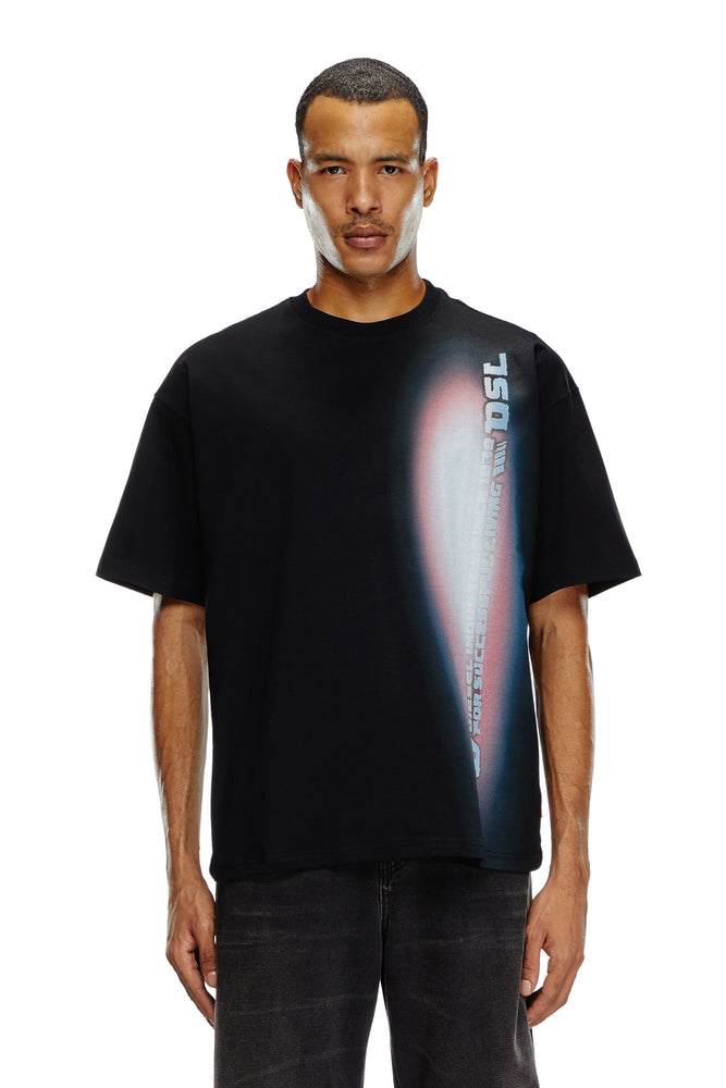 Pop Print Crew Neck T-Shirt-- Rayon Velvet Corduroy