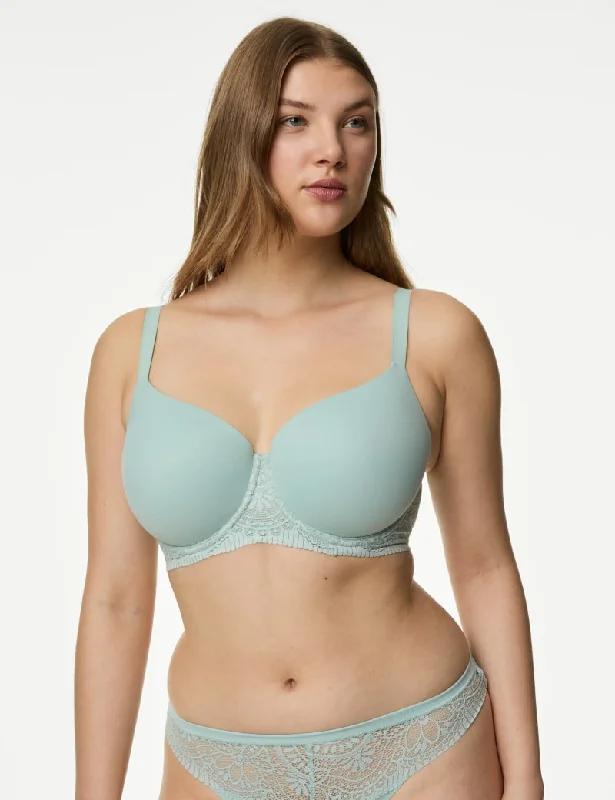 Body Soft Wired Full Cup T-Shirt Bra F-H-- Sequined Glittery Shiny