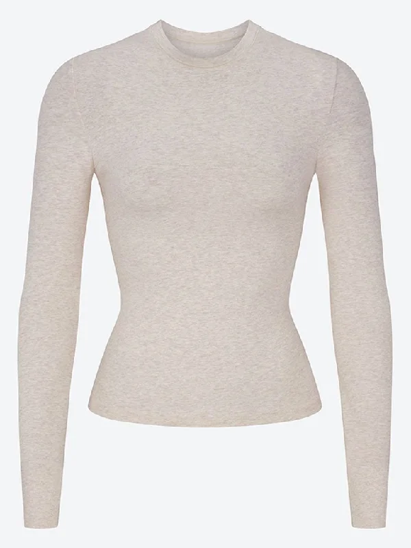 Cotton jersey long sleeve t-shirt-- Terry Blend Velvet Blend Canvas Blend
