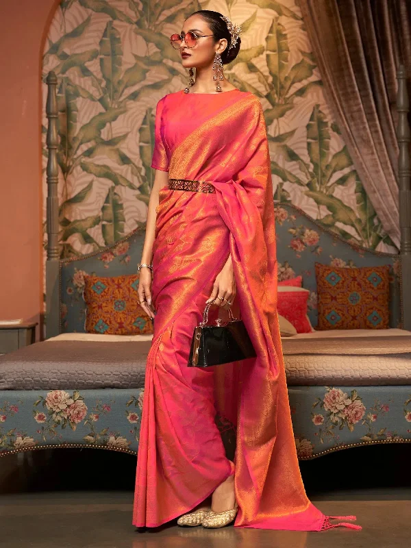 Saree Mall Women's Blend Pink Woven Design Designer Saree With Blouse Piece-KAFILA249006 Short Sleeve Blouse Saree Mall Women's Blend Pink Woven Design Designer Saree With Blouse Piece-KAFILA249006 Short Sleeve Blouse