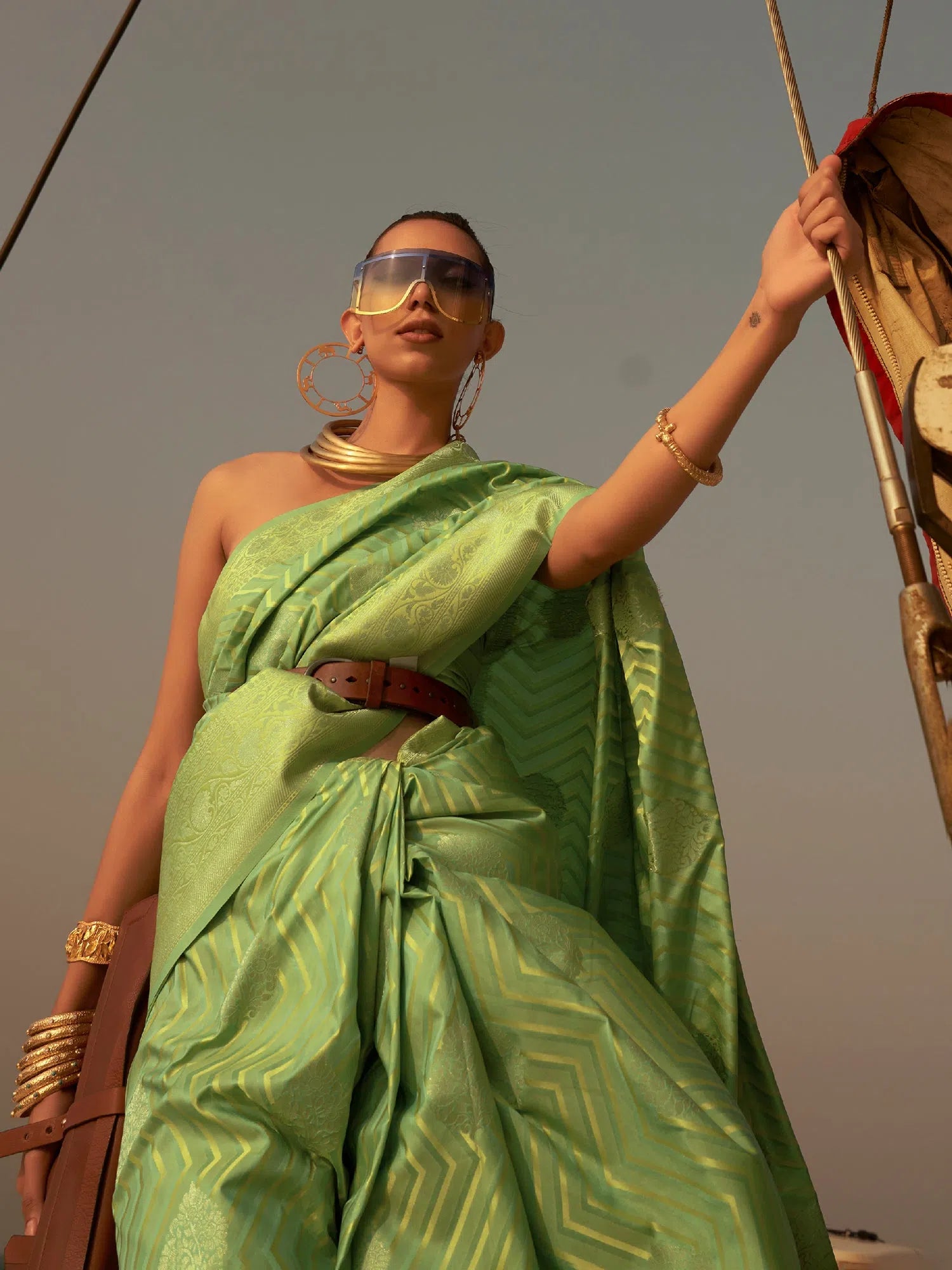 Saree Mall Women's Blend Light Green Woven Design Designer Saree With Blouse Piece-KING305003 Satin Drape Blouse Saree Mall Women's Blend Light Green Woven Design Designer Saree With Blouse Piece-KING305003 Satin Drape Blouse