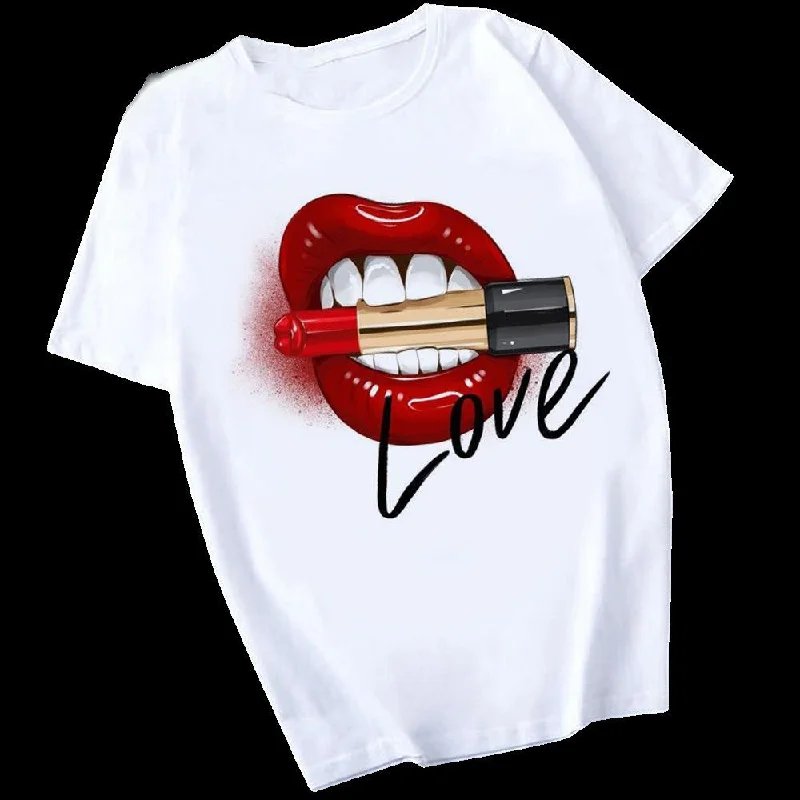 Women's Letter/Number T-Shirts L 525005-- Nylon Fabric Polyester Fabric Spandex Fabric Women's Letter/Number T-Shirts L 525005-- Nylon Fabric Polyester Fabric Spandex Fabric
