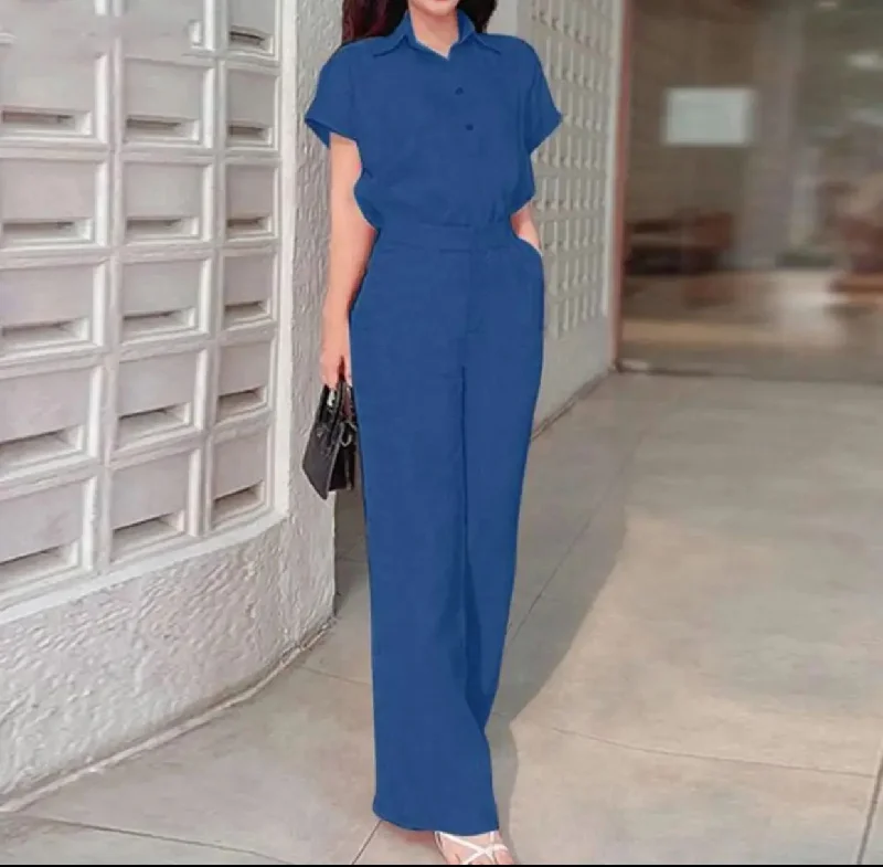 Women's Set Stylish Lapel Shirt Wide Leg Pants Set 000993029-- Chenille Fabric Brocade Fabric Lace Fabric Women's Set Stylish Lapel Shirt Wide Leg Pants Set 000993029-- Chenille Fabric Brocade Fabric Lace Fabric