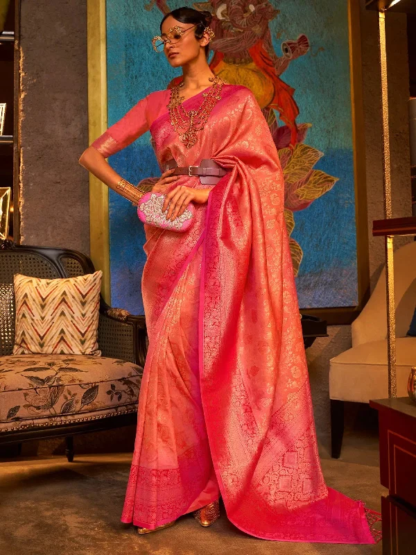 Saree Mall Women's Blend Orange Woven Design Handloom Saree With Blouse Piece-KARZO252003 Mandarin Collar Blouse Saree Mall Women's Blend Orange Woven Design Handloom Saree With Blouse Piece-KARZO252003 Mandarin Collar Blouse