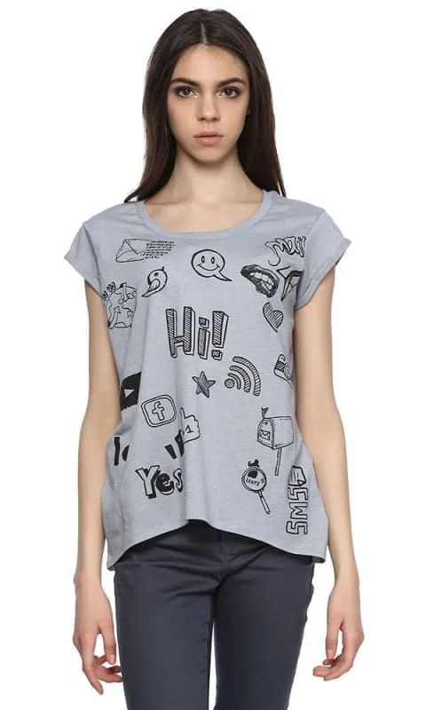 39603 Couple Heather T-Shirt - Grey-- Mesh Canvas Denim