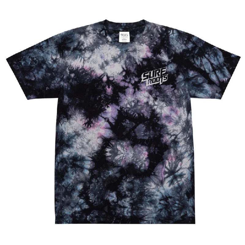 Embroidered Oversized tie-dye t-shirt-- Front Pockets Side Pockets Patch Pockets