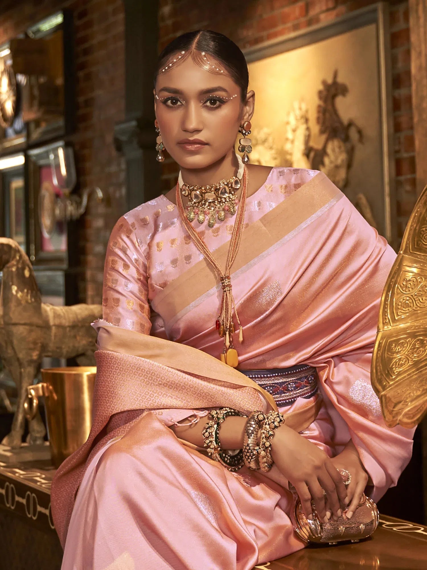 Saree Mall Women's Blend Pink Woven Design Handloom Saree With Blouse Piece-KUSHITA284006 Casual Stripe Blouse Saree Mall Women's Blend Pink Woven Design Handloom Saree With Blouse Piece-KUSHITA284006 Casual Stripe Blouse