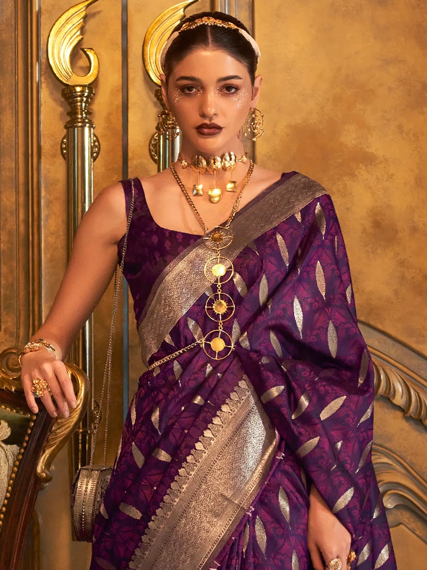 Saree Mall Women's Blend Purple Woven Design Designer Saree With Blouse Piece-KIROZA7004 Soft Knit Blouse Saree Mall Women's Blend Purple Woven Design Designer Saree With Blouse Piece-KIROZA7004 Soft Knit Blouse