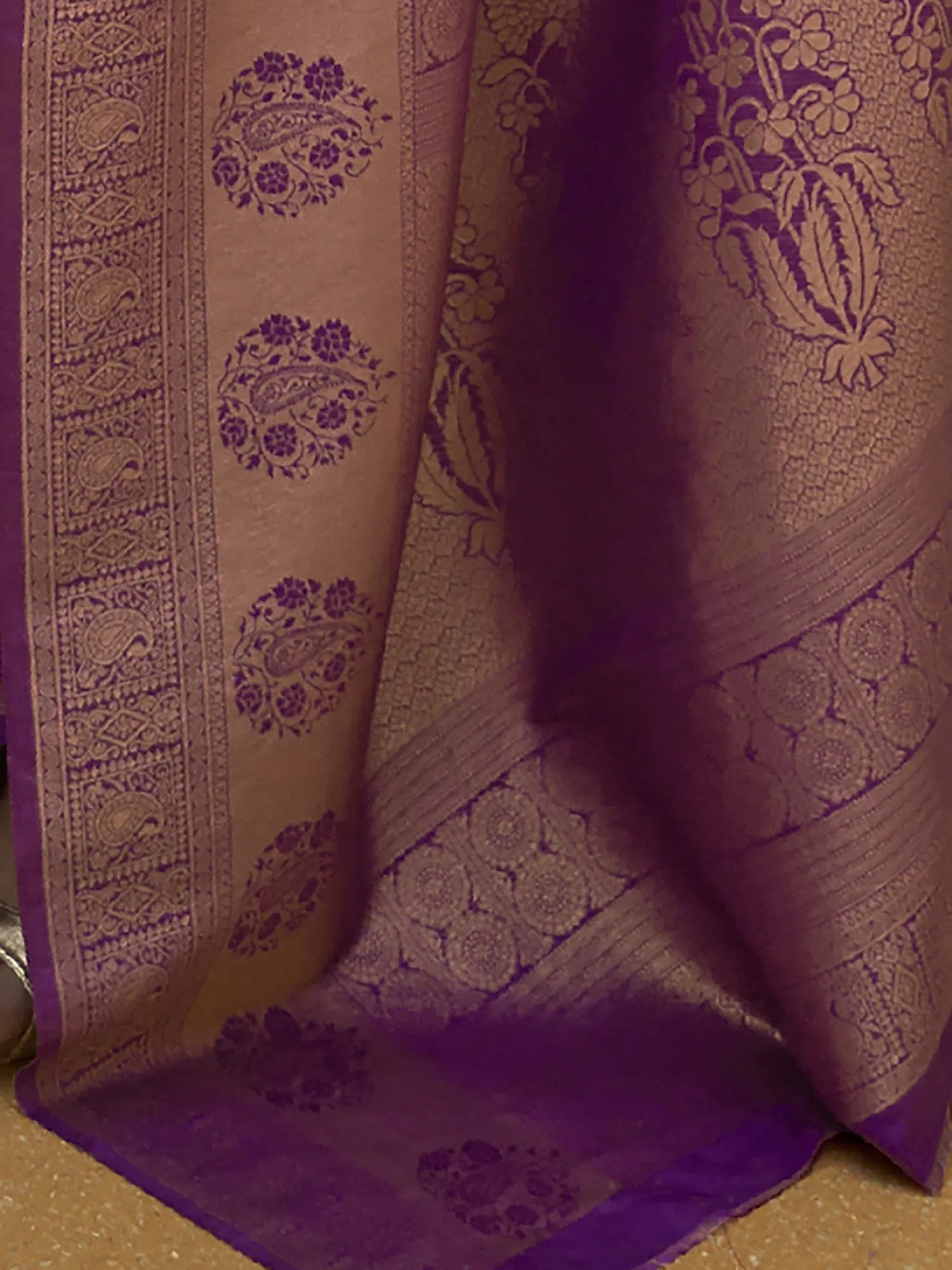 Saree Mall Women's Nylon Beige Woven Design Designer Saree With Blouse Piece-KORVAI264004 Embroidered Cotton Blouse