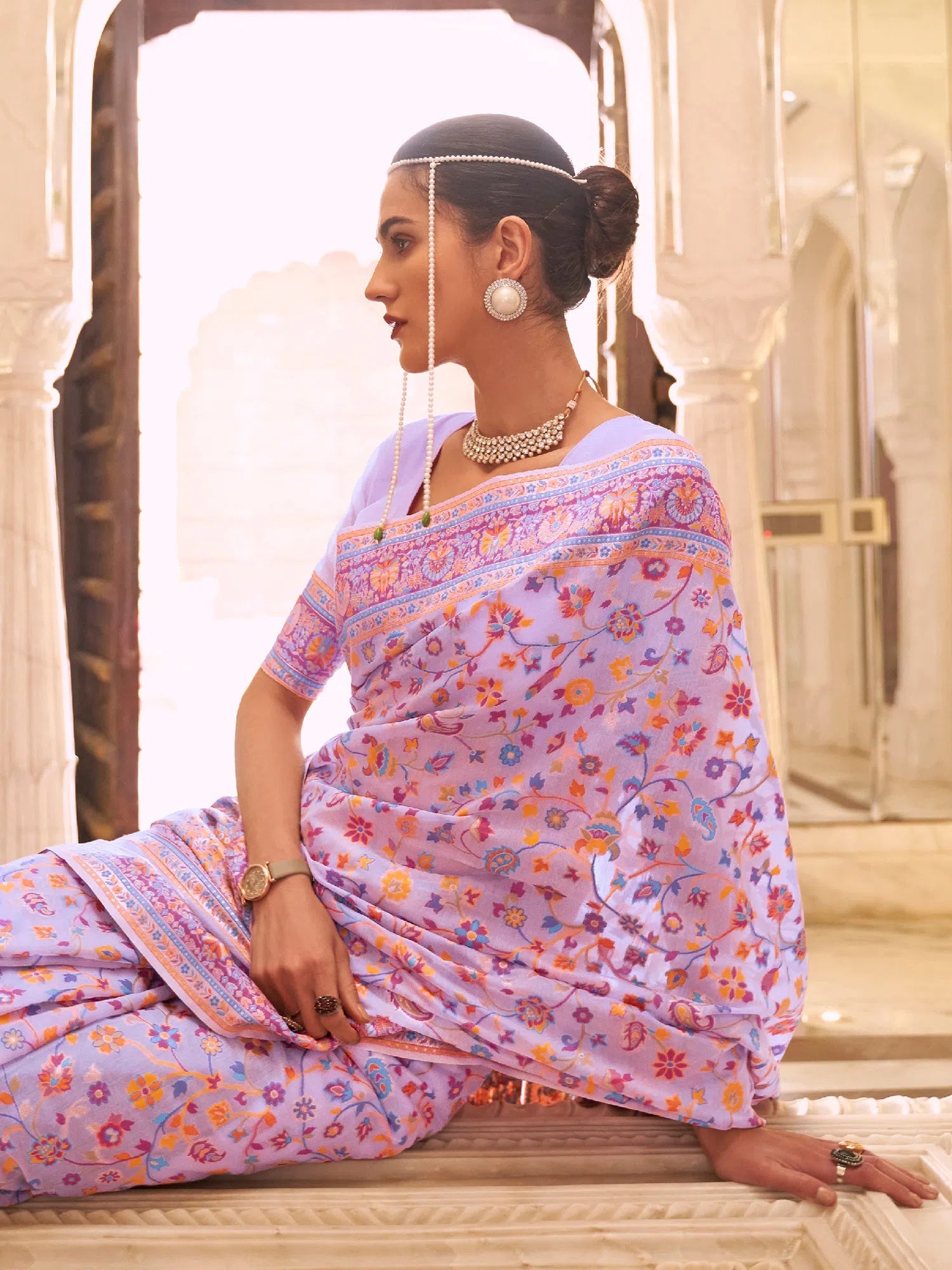 Saree Mall Women's Blend Lavendar Woven Design Celebrity Saree With Blouse Piece-KHUBNI240005 Asymmetric Hem Blouse Saree Mall Women's Blend Lavendar Woven Design Celebrity Saree With Blouse Piece-KHUBNI240005 Asymmetric Hem Blouse