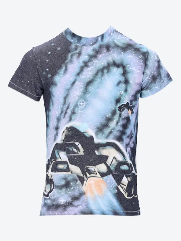 Space t shirt-- Hooded Caped Shawl Collar