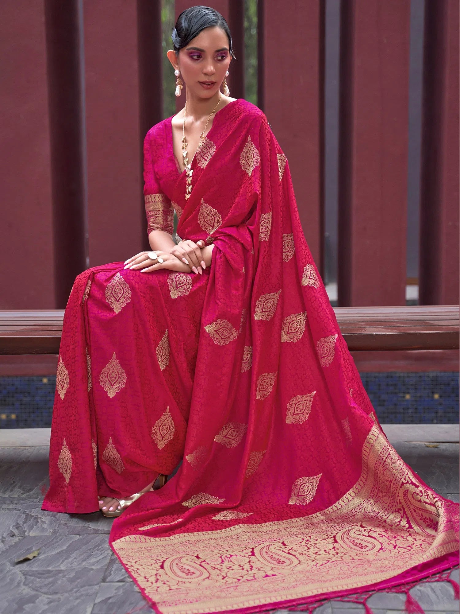 Saree Mall Women's Pure Pink Woven Design Designer Saree With Blouse Piece-KHUSHT266006 Classic Minimalist Blouse Saree Mall Women's Pure Pink Woven Design Designer Saree With Blouse Piece-KHUSHT266006 Classic Minimalist Blouse