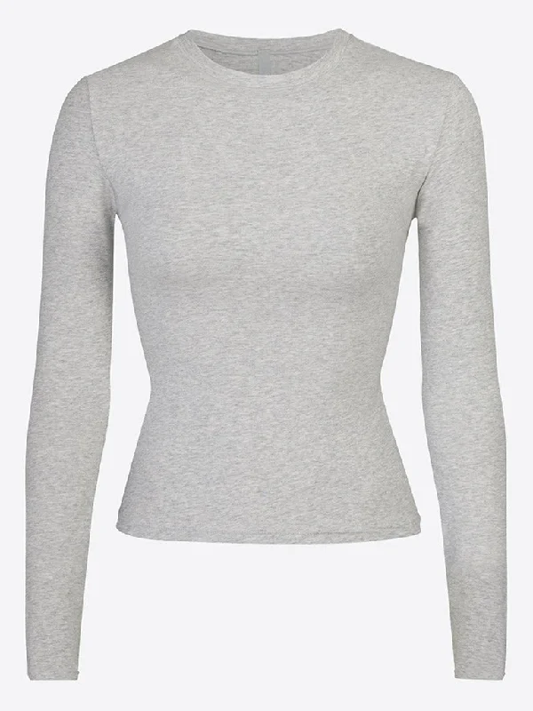 Cotton jersey long sleeve t-shirt-- Casual Formal Business