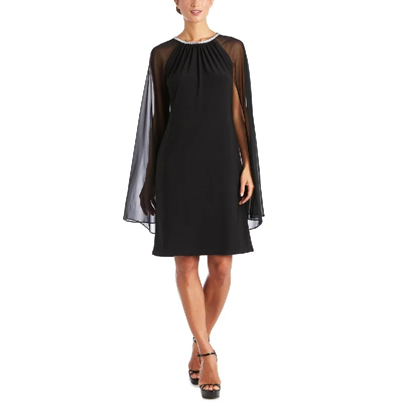 Womens Embellished Cape Cocktail and Party Dress Tunics Top Casual