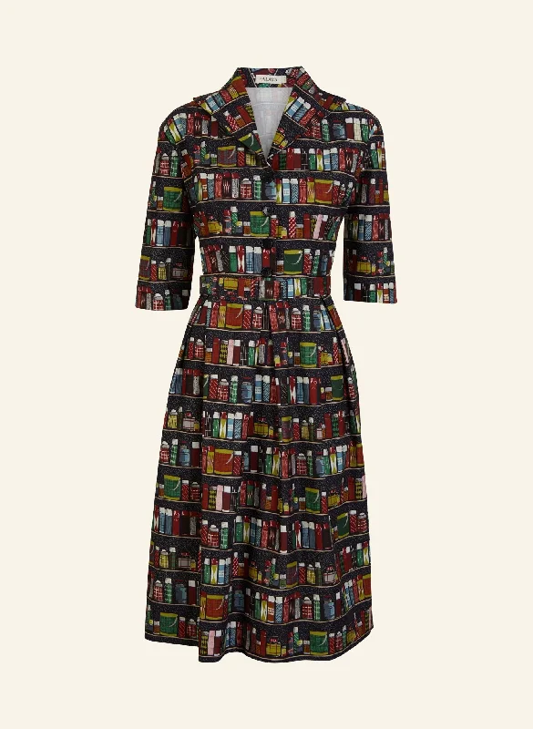 Ida - Navy Thermos Flask Dress Tunics stripes playful