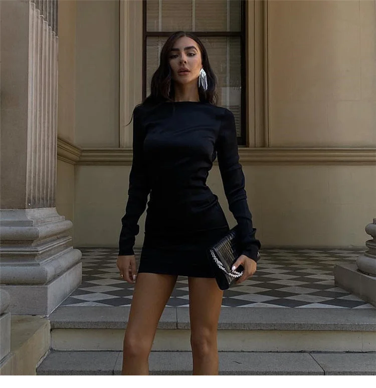 BerriesJam - 2024Round Neck Long Sleeve Bodycon Party Dress Tunics Luxurious high-end BerriesJam - 2024Round Neck Long Sleeve Bodycon Party Dress Tunics Luxurious high-end