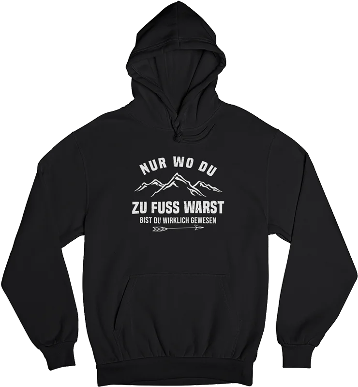 Nur wo du zu Fuß warst - Unisex Organic Hoodie Hoodie with High-Low Hem Asymmetrical Trendy Nur wo du zu Fuß warst - Unisex Organic Hoodie Hoodie with High-Low Hem Asymmetrical Trendy