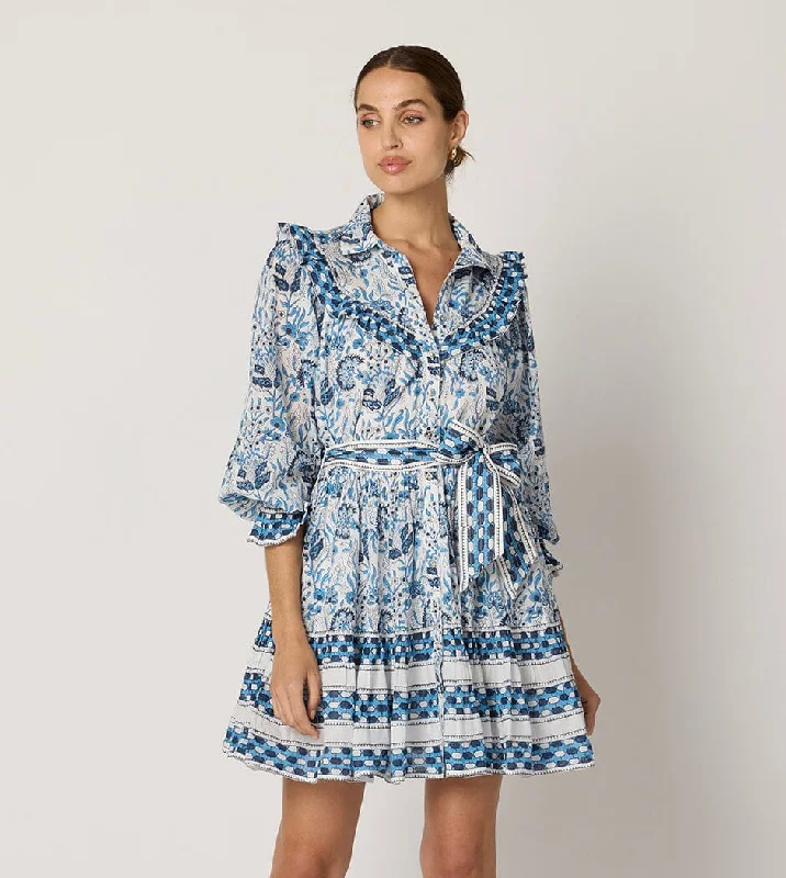 Lotte Mini Dress | Vintage Blue Elegant Sequin Mini Dress