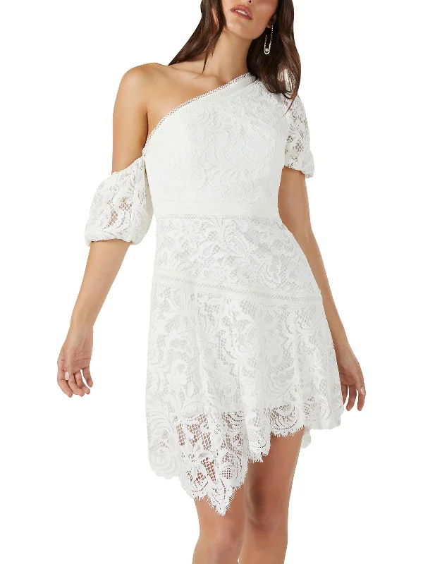 Womens Lace One Shoulder Cocktail and Party Dress Tunics Top rated