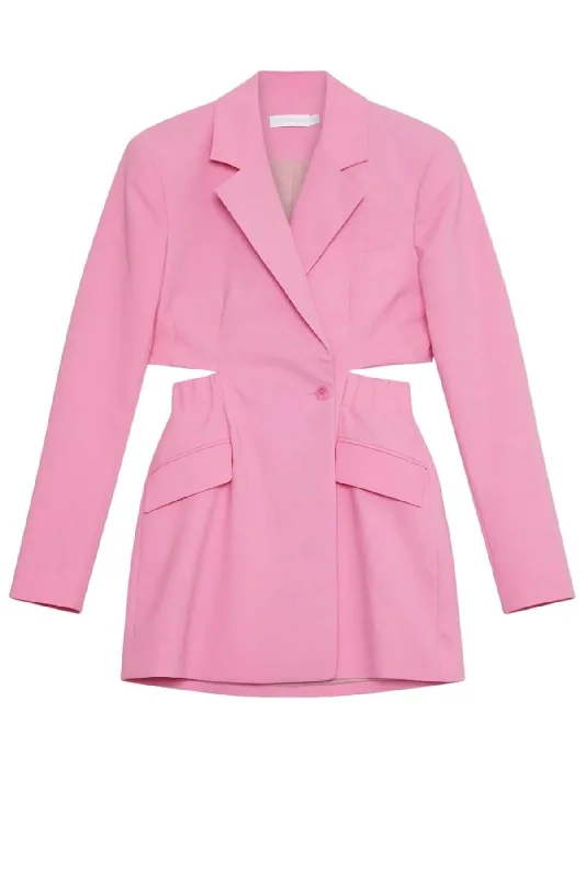 Simkhai Kylo Cut-Out Blazer Mini Dress - Taffy Pink Classic Shift Mini Dress