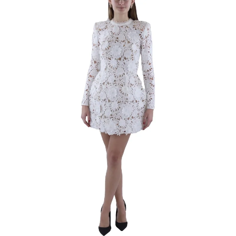 Womens Mini Embroidered Cocktail And Party Dress empire Waist empire